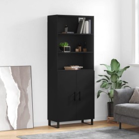 Tall black plywood sideboard 69.5x34x180 cm by vidaXL, Sideboards - Ref: Foro24-3189278, Price: 154,00 €, Discount: %