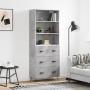 Aparador alto madera contrachapada gris hormigón 69,5x34x180 cm de vidaXL, Aparadores - Ref: Foro24-3189353, Precio: 170,77 €...