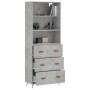 Aparador alto madera contrachapada gris hormigón 69,5x34x180 cm de vidaXL, Aparadores - Ref: Foro24-3189353, Precio: 170,77 €...