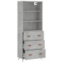 Aparador alto madera contrachapada gris hormigón 69,5x34x180 cm de vidaXL, Aparadores - Ref: Foro24-3189353, Precio: 170,77 €...