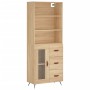 Aparador alto madera contrachapada color roble 69,5x34x180 cm de vidaXL, Aparadores - Ref: Foro24-3189480, Precio: 156,73 €, ...