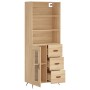 Aparador alto madera contrachapada color roble 69,5x34x180 cm de vidaXL, Aparadores - Ref: Foro24-3189480, Precio: 156,73 €, ...