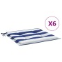 Garden chair cushions 6 pcs blue and white striped fabric 50x50x3cm by vidaXL, Cushions for chairs and sofas - Ref: Foro24-36...