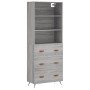 Aparador alto madera contrachapada gris sonoma 69,5x34x180 cm de vidaXL, Aparadores - Ref: Foro24-3189355, Precio: 167,99 €, ...