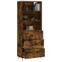 Aparador alto madera contrachapada roble ahumado 69,5x34x180 cm de vidaXL, Aparadores - Ref: Foro24-3189354, Precio: 158,99 €...