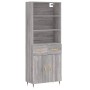 Aparador alto madera contrachapada gris sonoma 69,5x34x180 cm de vidaXL, Aparadores - Ref: Foro24-3200503, Precio: 137,44 €, ...