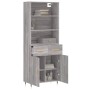 Aparador alto madera contrachapada gris sonoma 69,5x34x180 cm de vidaXL, Aparadores - Ref: Foro24-3200503, Precio: 137,44 €, ...