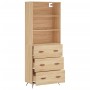 Aparador alto madera contrachapada color roble 69,5x34x180 cm de vidaXL, Aparadores - Ref: Foro24-3189352, Precio: 165,99 €, ...