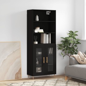 Aparador alto madera contrachapada negro 69,5x34x180 cm de vidaXL, Aparadores - Ref: Foro24-3189302, Precio: 162,99 €, Descue...