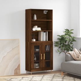 Tall brown oak plywood sideboard 69.5x34x180 cm by vidaXL, Sideboards - Ref: Foro24-3189308, Price: 145,44 €, Discount: %