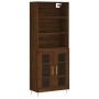 Aparador alto madera contrachapada marrón roble 69,5x34x180 cm de vidaXL, Aparadores - Ref: Foro24-3189308, Precio: 145,44 €,...