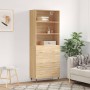 Aparador alto madera contrachapada color roble 69,5x34x180 cm de vidaXL, Aparadores - Ref: Foro24-3189360, Precio: 155,86 €, ...