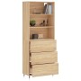 Aparador alto madera contrachapada color roble 69,5x34x180 cm de vidaXL, Aparadores - Ref: Foro24-3189360, Precio: 155,86 €, ...