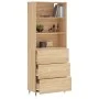 Tall plywood oak-colored highboard 69.5x34x180 cm by vidaXL, Sideboards - Ref: Foro24-3189360, Price: 150,43 €, Discount: %