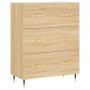 Aparador alto madera contrachapada color roble 69,5x34x180 cm de vidaXL, Aparadores - Ref: Foro24-3189360, Precio: 155,86 €, ...