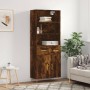 Aparador alto madera contrachapada roble ahumado 69,5x34x180 cm de vidaXL, Aparadores - Ref: Foro24-3200510, Precio: 130,81 €...