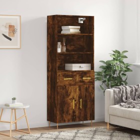 Tall smoked oak plywood highboard 69.5x34x180 cm by vidaXL, Sideboards - Ref: Foro24-3200510, Price: 131,99 €, Discount: %