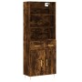 Aparador alto madera contrachapada roble ahumado 69,5x34x180 cm de vidaXL, Aparadores - Ref: Foro24-3200510, Precio: 130,81 €...