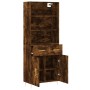 Aparador alto madera contrachapada roble ahumado 69,5x34x180 cm de vidaXL, Aparadores - Ref: Foro24-3200510, Precio: 130,81 €...