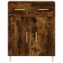 Aparador alto madera contrachapada roble ahumado 69,5x34x180 cm de vidaXL, Aparadores - Ref: Foro24-3200510, Precio: 130,81 €...