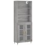 Aparador alto madera contrachapada gris sonoma 69,5x34x180 cm de vidaXL, Aparadores - Ref: Foro24-3189299, Precio: 145,97 €, ...