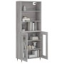 Aparador alto madera contrachapada gris sonoma 69,5x34x180 cm de vidaXL, Aparadores - Ref: Foro24-3189299, Precio: 145,97 €, ...