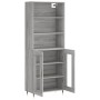 Aparador alto madera contrachapada gris sonoma 69,5x34x180 cm de vidaXL, Aparadores - Ref: Foro24-3189299, Precio: 145,97 €, ...