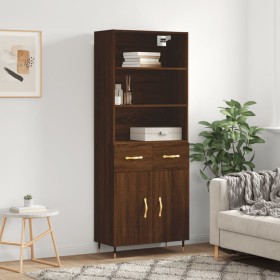 Tall brown oak plywood sideboard 69.5x34x180 cm by vidaXL, Sideboards - Ref: Foro24-3200504, Price: 136,80 €, Discount: %