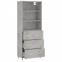 Aparador alto madera contrachapada gris hormigón 69,5x34x180 cm de vidaXL, Aparadores - Ref: Foro24-3189361, Precio: 146,92 €...