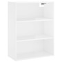 Aparador alto madera contrachapada blanco brillo 69,5x34x180 cm de vidaXL, Aparadores - Ref: Foro24-3189303, Precio: 137,99 €...