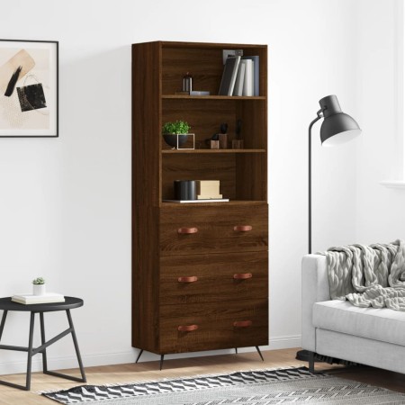 Tall oak brown plywood sideboard 69.5x34x180 cm by vidaXL, Sideboards - Ref: Foro24-3189356, Price: 166,99 €, Discount: %