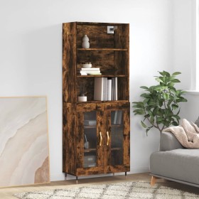 Tall smoked oak plywood sideboard 69.5x34x180 cm by vidaXL, Sideboards - Ref: Foro24-3189298, Price: 141,00 €, Discount: %