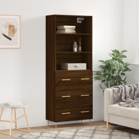 Tall oak brown plywood sideboard 69.5x34x180 cm by vidaXL, Sideboards - Ref: Foro24-3189372, Price: 162,38 €, Discount: %