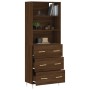 Tall oak brown plywood sideboard 69.5x34x180 cm by vidaXL, Sideboards - Ref: Foro24-3189372, Price: 161,99 €, Discount: %