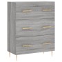 Aparador alto madera contrachapada gris sonoma 69,5x34x180 cm de vidaXL, Aparadores - Ref: Foro24-3189371, Precio: 161,44 €, ...