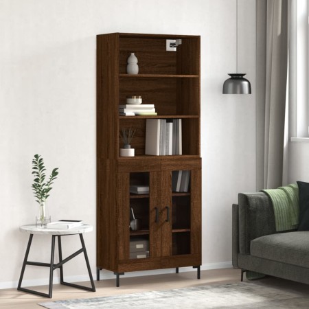 Tall oak brown plywood sideboard 69.5x34x180 cm by vidaXL, Sideboards - Ref: Foro24-3189324, Price: 143,99 €, Discount: %