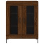 Aparador alto madera contrachapada marrón roble 69,5x34x180 cm de vidaXL, Aparadores - Ref: Foro24-3189324, Precio: 143,25 €,...