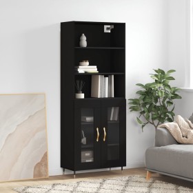 Tall black plywood sideboard 69.5x34x180 cm by vidaXL, Sideboards - Ref: Foro24-3189294, Price: 153,26 €, Discount: %