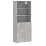 Aparador alto madera contrachapada gris hormigón 69,5x34x180 cm de vidaXL, Aparadores - Ref: Foro24-3200509, Precio: 136,65 €...