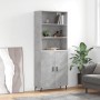 Tall plywood gray concrete sideboard 69.5x34x180 cm by vidaXL, Sideboards - Ref: Foro24-3189273, Price: 139,16 €, Discount: %