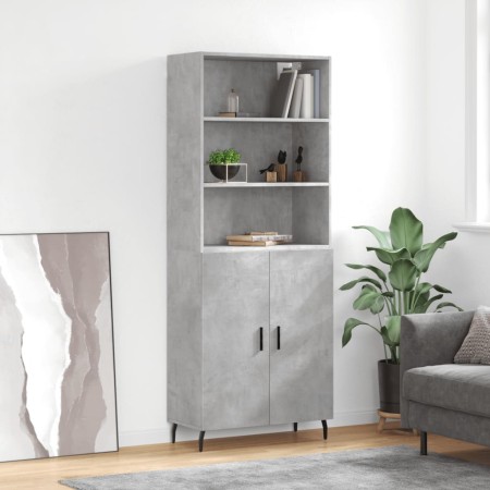 Tall plywood gray concrete sideboard 69.5x34x180 cm by vidaXL, Sideboards - Ref: Foro24-3189273, Price: 137,90 €, Discount: %