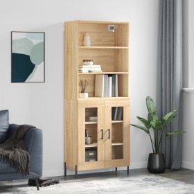 Aparador alto madera contrachapada color roble 69,5x34x180 cm de vidaXL, Aparadores - Ref: Foro24-3189328, Precio: 145,73 €, ...