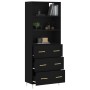 Tall black plywood sideboard 69.5x34x180 cm by vidaXL, Sideboards - Ref: Foro24-3189366, Price: 168,84 €, Discount: %