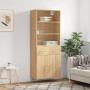 Aparador alto madera contrachapada color roble 69,5x34x180 cm de vidaXL, Aparadores - Ref: Foro24-3200508, Precio: 136,65 €, ...