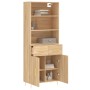 Aparador alto madera contrachapada color roble 69,5x34x180 cm de vidaXL, Aparadores - Ref: Foro24-3200508, Precio: 133,99 €, ...