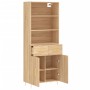 Aparador alto madera contrachapada color roble 69,5x34x180 cm de vidaXL, Aparadores - Ref: Foro24-3200508, Precio: 133,99 €, ...