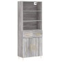 Aparador alto madera contrachapada gris sonoma 69,5x34x180 cm de vidaXL, Aparadores - Ref: Foro24-3200511, Precio: 134,99 €, ...