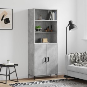 Concrete gray plywood tall sideboard 69.5x34x180 cm by vidaXL, Sideboards - Ref: Foro24-3189257, Price: 138,17 €, Discount: %