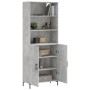 Aparador alto madera contrachapada gris hormigón 69,5x34x180 cm de vidaXL, Aparadores - Ref: Foro24-3189257, Precio: 140,40 €...