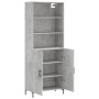 Aparador alto madera contrachapada gris hormigón 69,5x34x180 cm de vidaXL, Aparadores - Ref: Foro24-3189257, Precio: 137,99 €...